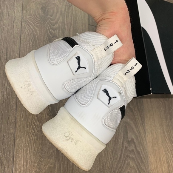 Puma Clyde Court GW Jr Running Shoes Knit Sneakers White Black Size 6.5 - Picture 10 of 14